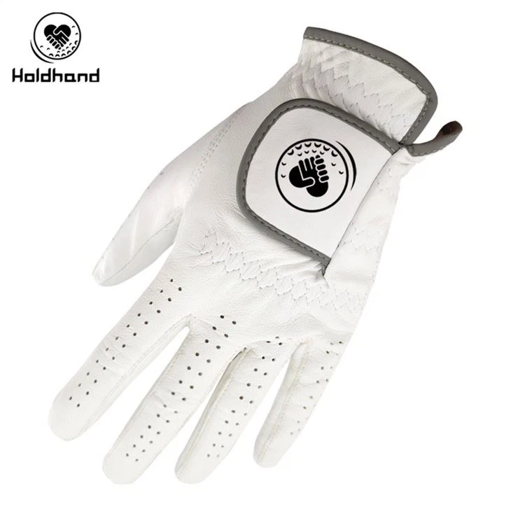 High Quality Durable Full Cabretta Golf Gloves Black Color OEM Logo