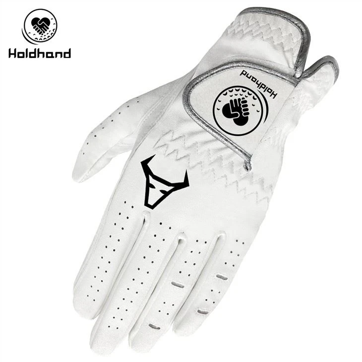 Modèle de mode de gants en peau de mouton blanc pur de haute qualité et logo acceptable personnalisé