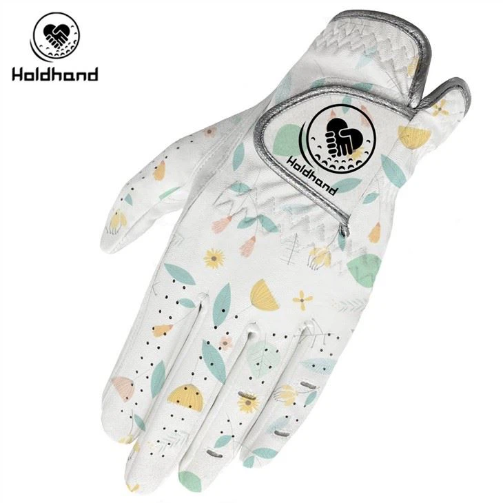 Peacock Feather Logo Genuine Leather OEM Design Cabretta Golf Gloves